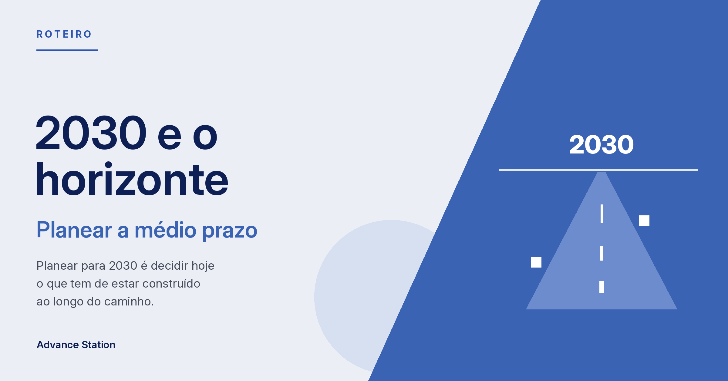 2030 e o horizonte de planeamento